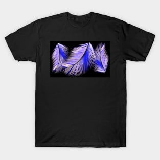 Blue and white palms on black background T-Shirt